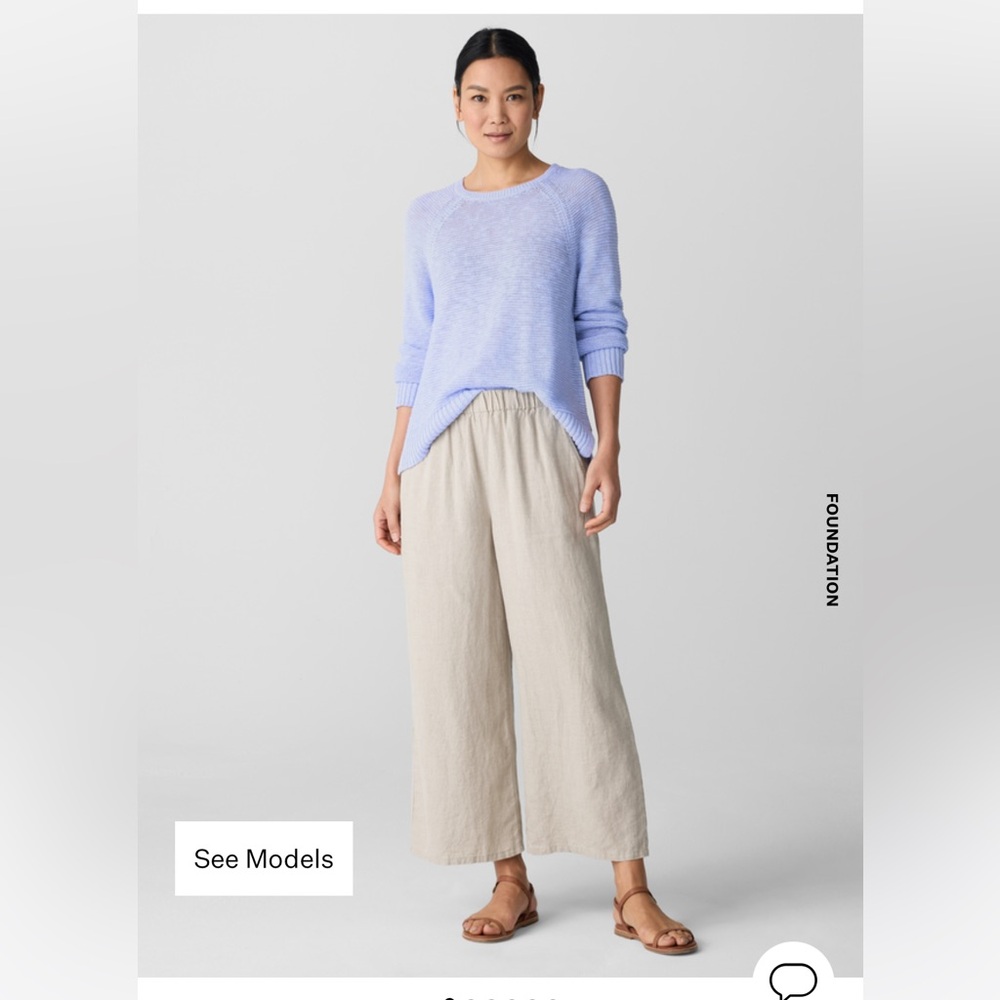 Eileen Fisher Organic Linen Wide Leg Pant